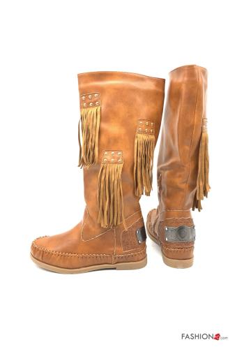 Botas  con cremallera con flecos imitación de cuero - ph 3