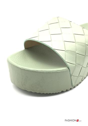 Ciabatte  ecopelle con plateau Fantasia geometrica - ph 3