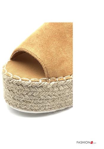 Espadrillas  con plateau camoscio open toe con cinturino regolabile - ph 3