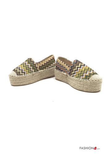Espadrilles  compensées Imprimé chevron - ph 1