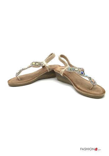 Sandals  with pearls with rhinestones - ph 1