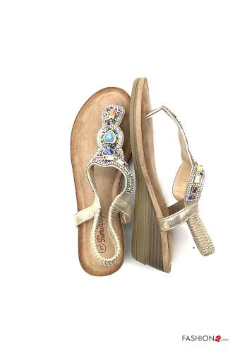 Sandals  with pearls with rhinestones - ph 2