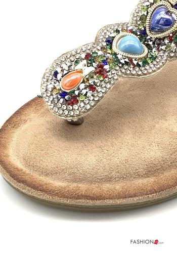 Sandals  with pearls with rhinestones - ph 3