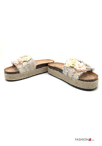 Sandals  with pearls with rhinestones - ph 1