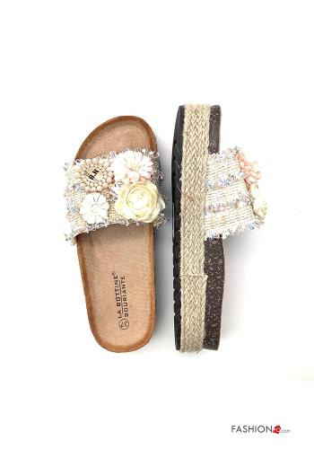 Sandals  with pearls with rhinestones - ph 2