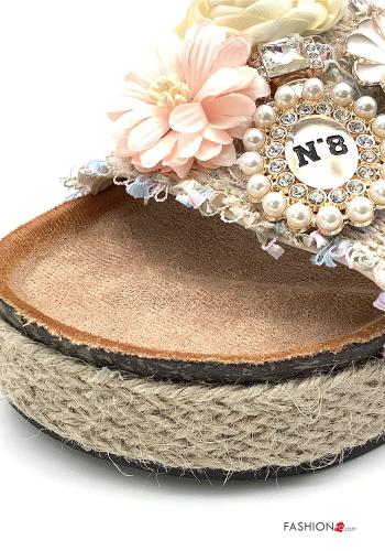 Sandals  with pearls with rhinestones - ph 3