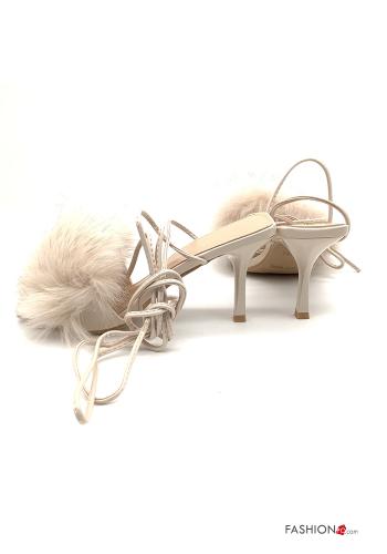 Scarpe con tacco  regolabile con pelliccia con cinturino Fantasia colorata - ph 4