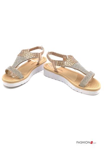 Sandali  con strass zeppa - ph 1