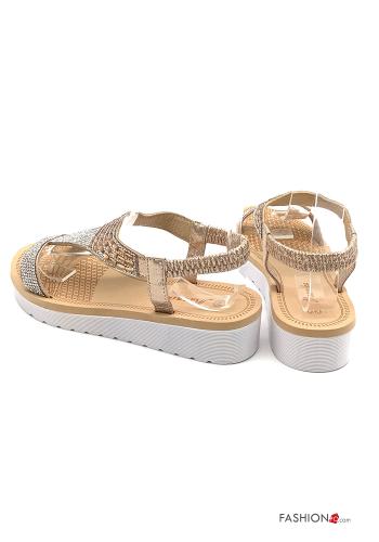 Sandali  con strass zeppa - ph 4