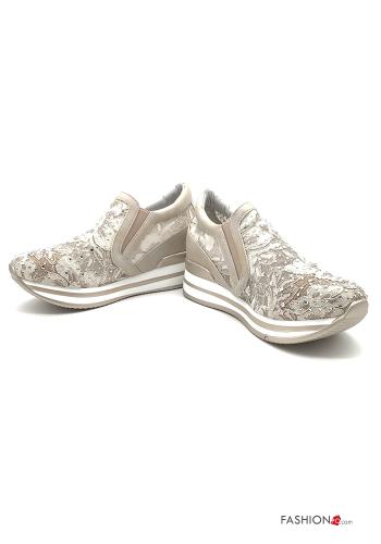 High-top sneakers  with rhinestones wedge - ph 1