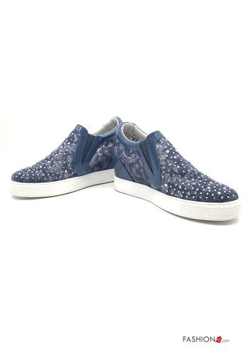 Zapatillas altas  encaje con brillantes - ph 1