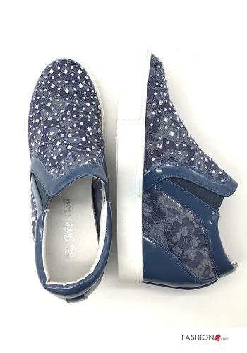 Zapatillas altas  encaje con brillantes - ph 2