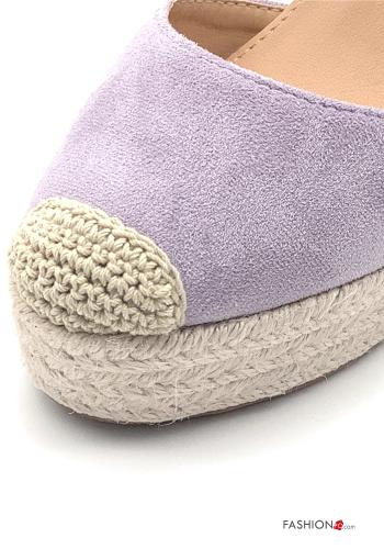Scarpe con tacco  zeppa con borchie regolabile con cinturino camoscio - ph 3