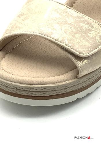 Sandals  faux leather adjustable with strap wedge - ph 3