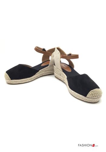 Espadrilles  réglable Suède avec sangle coins - ph 1