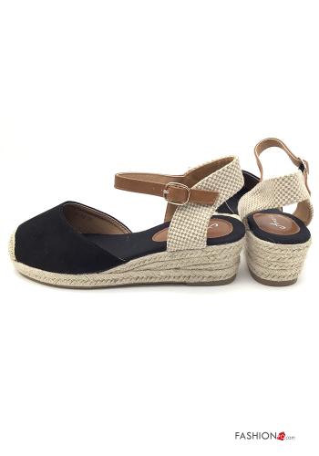 Espadrilles  réglable Suède avec sangle coins - ph 4