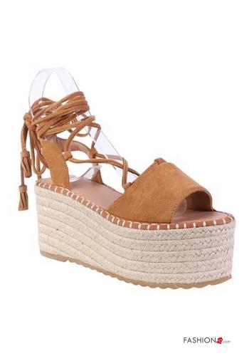 Espadrillas  camoscio con cinturino zeppa regolabile - ph 1