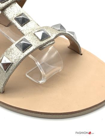 Sandales en Cuir Véritable ajustable avec des clous avec sangle - ph 4