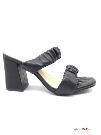 Zapatos de tacón alto imitación de cuero punta abierta - ph 2