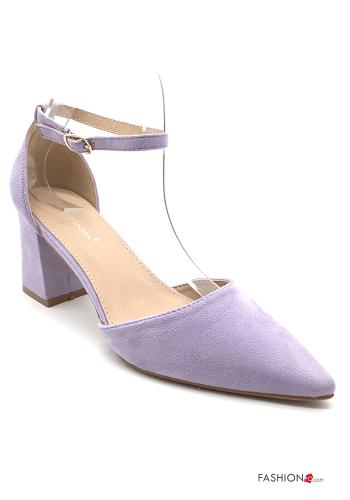 Scarpe con tacco camoscio regolabile con cinturino - ph 1