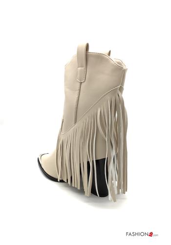Kunstleder Stiefeletten mit Fransen - ph 4