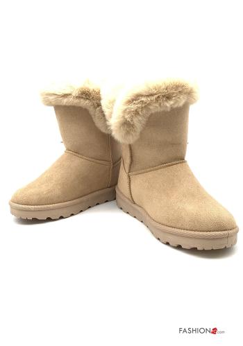 Kunstleder Wildleder Stiefeletten mit Fell - ph 1