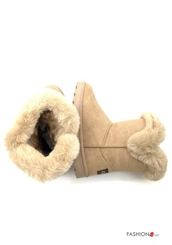Kunstleder Wildleder Stiefeletten mit Fell - ph 2
