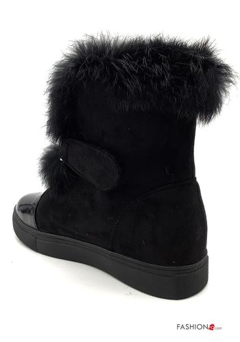 Bottines Suède coins avec fourrure - ph 3