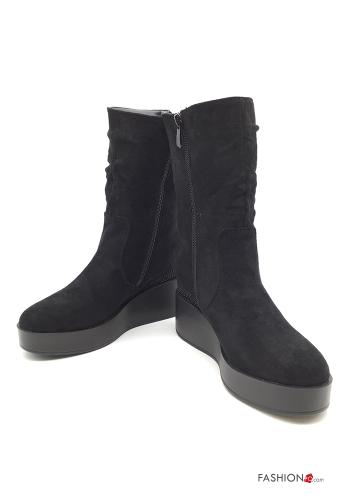 Stivaletti camoscio zeppa con zip - ph 1