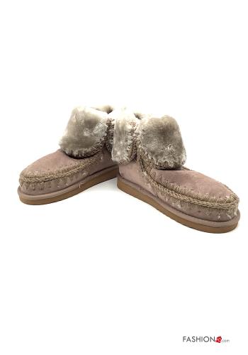 Suede Ankle boots with faux fur - ph 1