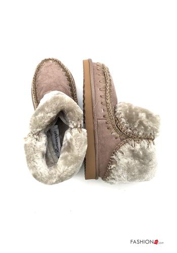 Suede Ankle boots with faux fur - ph 2