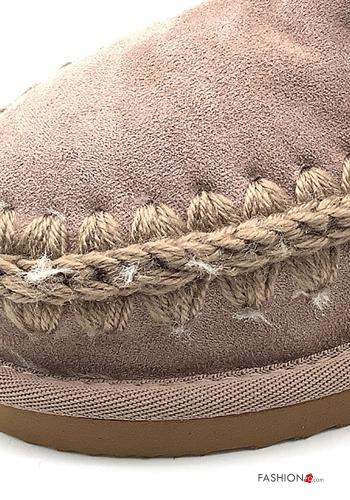 Suede Ankle boots with faux fur - ph 3