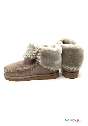 Suede Ankle boots with faux fur - ph 4