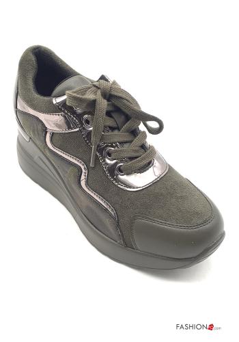 Sneakers camoscio regolabile zeppa - ph 1