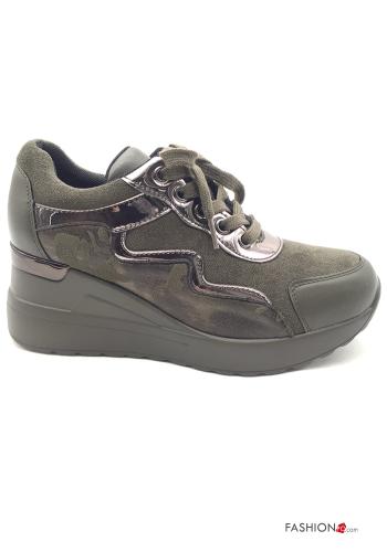 Sneakers camoscio regolabile zeppa - ph 2