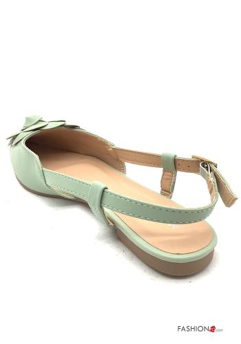 Sapatos rasos imitação de couro com pulseira - ph 4