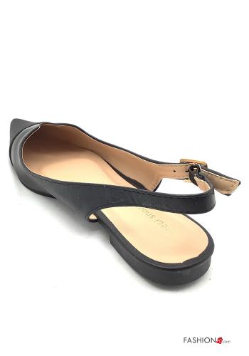 Sapatos rasos imitação de couro com pulseira - ph 4