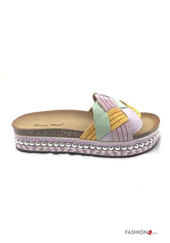 Multicoloured Slide Sandals with studs - ph 2