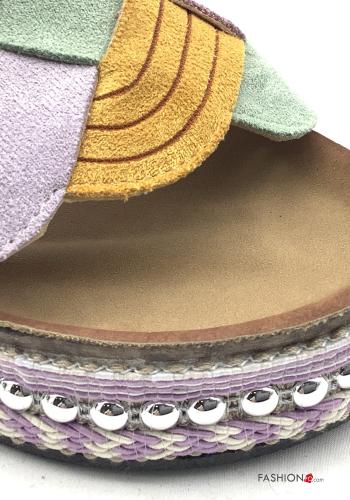 Multicoloured Slide Sandals with studs - ph 3