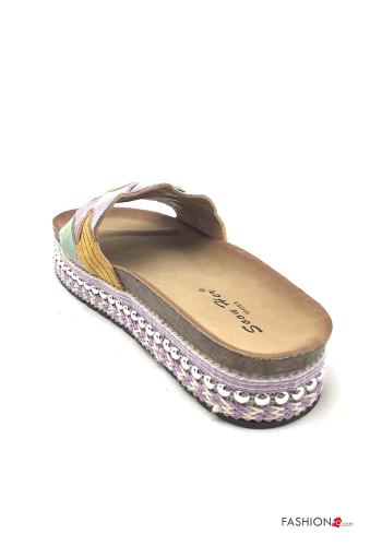 Multicoloured Slide Sandals with studs - ph 4