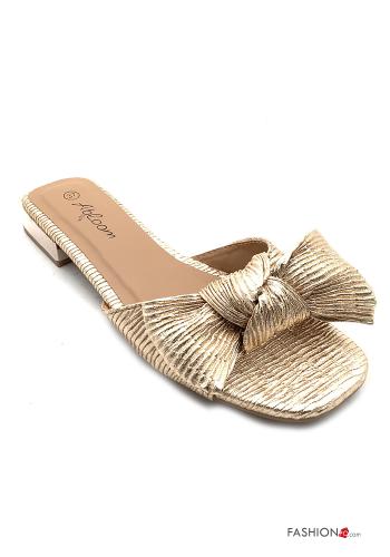 Sandali ecopelle open toe con fiocco - ph 1