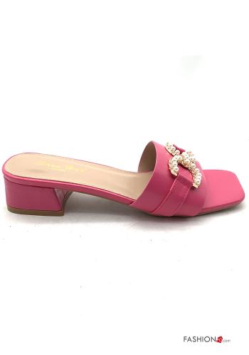 faux leather open toe Sandals with pearls - ph 2