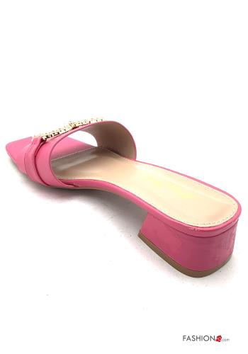 faux leather open toe Sandals with pearls - ph 4