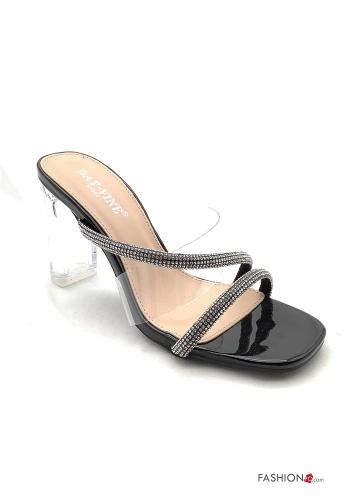 Zapatos de tacón alto punta abierta con brillantes - ph 1