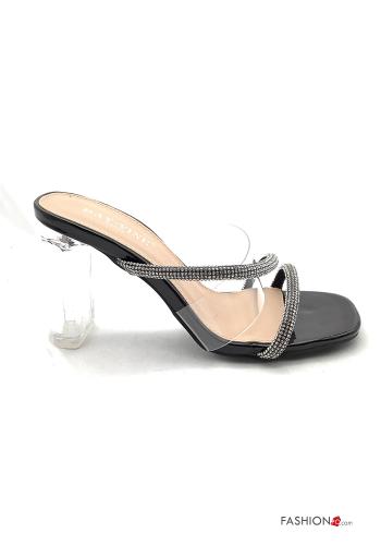 Zapatos de tacón alto punta abierta con brillantes - ph 2