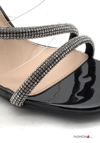 Zapatos de tacón alto punta abierta con brillantes - ph 3