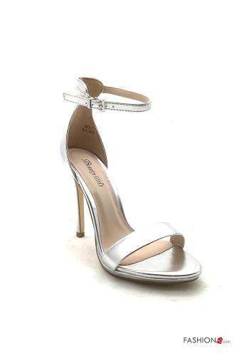Scarpe con tacco ecopelle open toe con cinturino - ph 1
