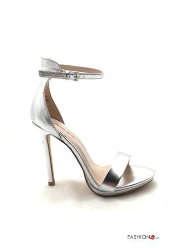 Scarpe con tacco ecopelle open toe con cinturino - ph 2