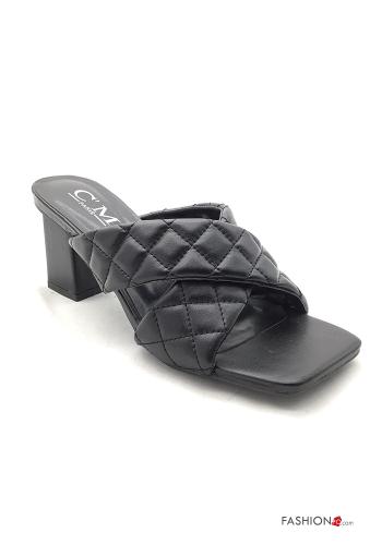 Zapatos de tacón alto imitación de cuero punta abierta - ph 1