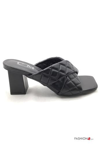 Zapatos de tacón alto imitación de cuero punta abierta - ph 2